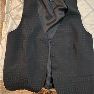 Nicole Miller vintage vest size M black in front with silk watch pattern on back